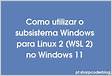 Como usar o Subsistema do Windows para Linux WS